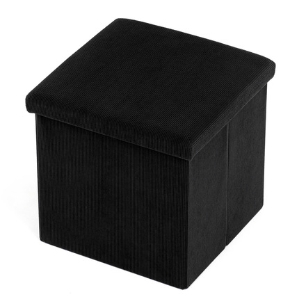 Taburet Autronic Taburet s úložným prostorem, černá manšestrová látka (TAB-471 BK6) (8)