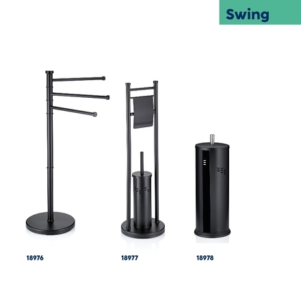Držák na ručníky Kela KL-18976 Swing lakovaná nerez, černý 85,5 x 28,5 (7)