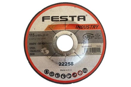 Kotouč řezný Festa Kotouč řezný kov O 115 x 0,8 x 22,2 mm