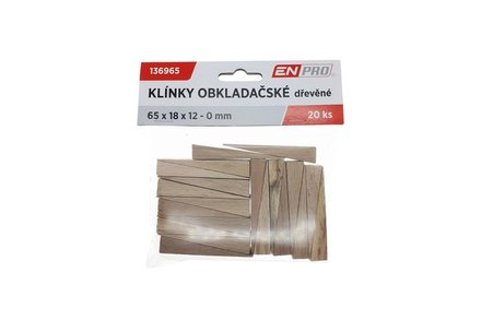 Klínky Enpro Klínky montážní dřevěné, 65 x 18 x 12 - 0 mm, 20 ks