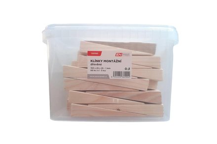 Klínky Enpro Klínky montážní dřevěné, 150 x 25 x 25 - 1 mm, 60 ks