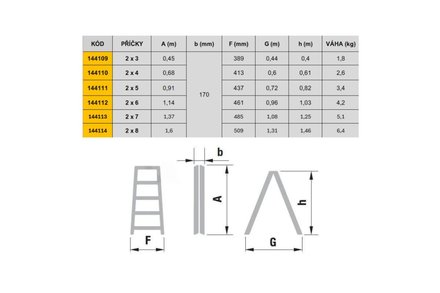 Schůdky Alve Schůdky Al, 6 příček, oboustranné