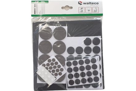 Sada filcových podložek Walteco Sada filcových, EVA podložek a tlumičů dvířek, černá, 99 ks