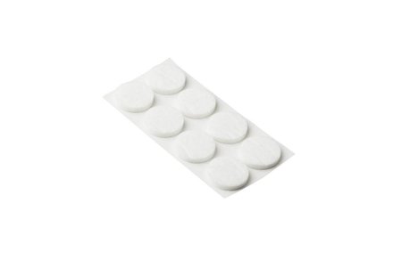 Sada filcových podložek Walteco Podložky filcové O 30 mm, samolepící, bílé, 32 ks