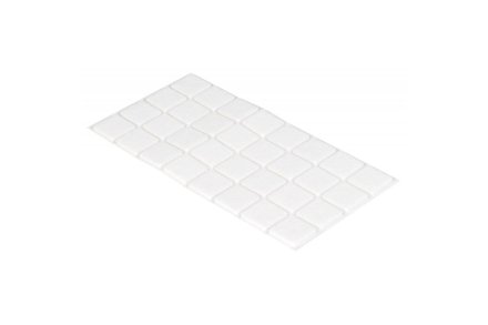 Sada filcových podložek Walteco Podložky filcové 30 x 30 mm, samolepící, bílé, 32 ks