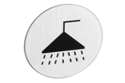 Znak Koupelna Walteco Znak rozlišovací Koupelna, O 75 mm, samolepící, nerez