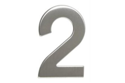 samolepící číslice Walteco Číslo 2, 50 mm, samolepící, nerez