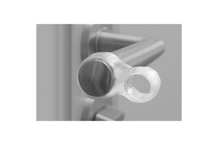 Zarážka dveřní Walteco Zarážka dveřní na kliku, dvojitá, plast, transparentní (1)