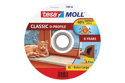 Těsnění do oken a dveří Tesa Těsnění do oken a dveří guma D, 9 x 7 mm x 100 m, hnědé (1)