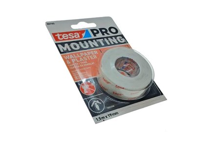 Páska montážní Tesa Páska montážní oboustranně lepící pěnová 66743, na tapety a omítky, 1,5 m x 19 mm (1)