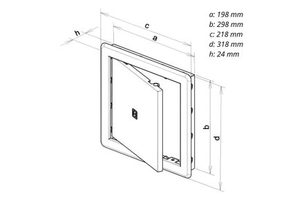 Dvířka vanová Haco Dvířka vanová VD, 200 x 300 mm, bílá 0102 (3)