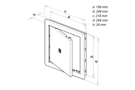 Dvířka vanová Haco Dvířka vanová VD, 200 x 250 mm, bílá 0108 (2)