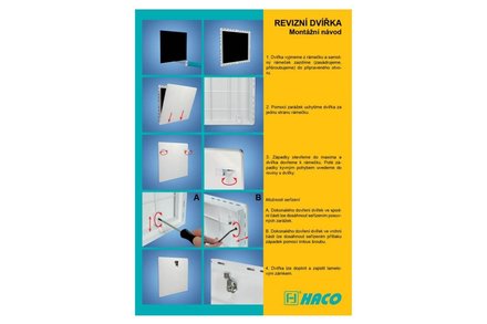 Dvířka revizní Haco Dvířka revizní RD, 400 x 400 mm, se zámkem, bílá 0113 (2)