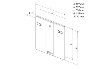 Dvířka revizní Haco Dvířka revizní RD, 600 x 600 mm, se zámkem, bílá 0120 (1)
