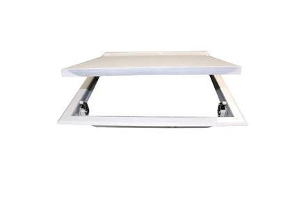 Dvířka revizní Haco Dvířka revizní kovová 150 x 150 mm, s tlačným zámkem, bílá 0160 (2)