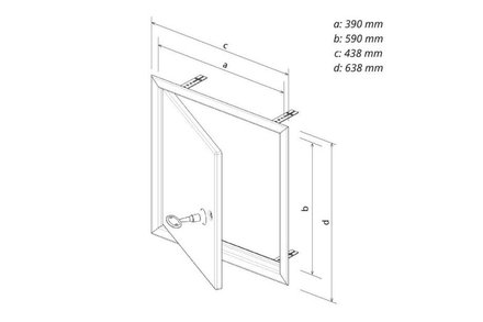 Dvířka revizní Haco Dvířka revizní kovová RDK, 400 x 600 mm, bílá 0138/P (3)