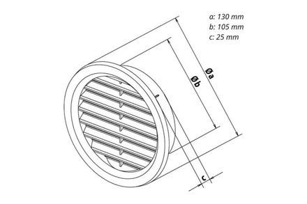 Mřížka větrací Haco Mřížka větrací kruhová se síťovinou VM, O 110 mm, hnědá 0408 (4)