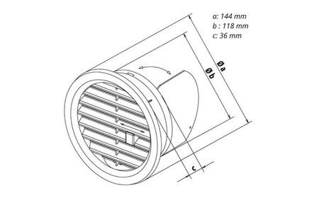 Mřížka větrací Haco Mřížka větrací kruhová uzavíratelná VM, O 125 mm UB, bílá 0423 (4)