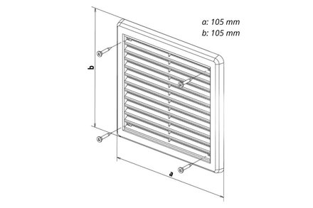 Mřížka větrací Haco Mřížka větrací - krytka se síťovinou VM, 100 x 100 mm KB, bílá 0307 (3)