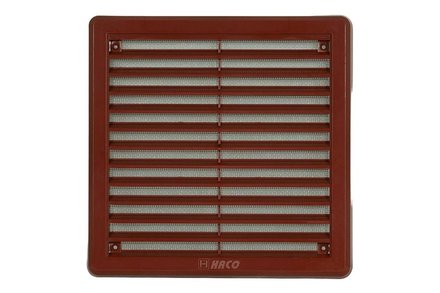 Mřížka větrací Haco Mřížka větrací - krytka se síťovinou VM, 100 x 100 mm KH, hnědá 0308