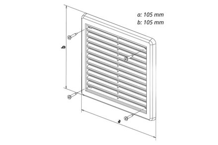 Mřížka větrací Haco Mřížka větrací - krytka se síťovinou VM, 100 x 100 mm KH, hnědá 0308 (1)