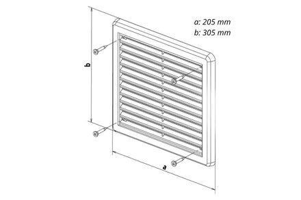 Mřížka větrací Haco Mřížka větrací - krytka se síťovinou VM, 200 x 300 mm KH, hnědá 0316 (1)