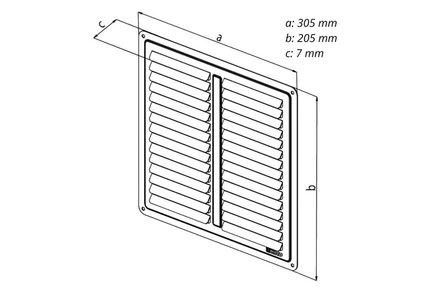 Mřížka větrací Haco Mřížka větrací - krytka NVM 300 x 200 mm, K, nerez 0714 (1)