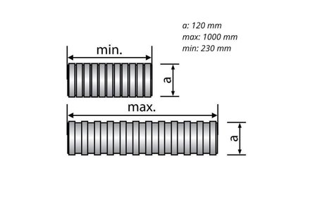 Potrubí Haco Potrubí flexo Al – O 125 x 300 – 1000 mm 0601 (3)