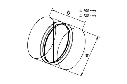 Klapka Haco Klapka zpětná kovová ZKK, O 150 mm 0643 (1)