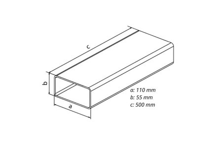 Kanál vzduchový Haco Kanál plochý V, 110 x 55 x 500 mm 0613 (2)
