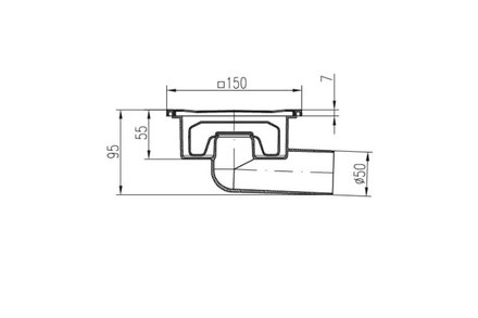 Vpusť podlahová Enpro Vpusť podlahová boční NEPTUN  D 50 / 95 mm, nerez rámeček, mřížka SUN, bílá (1)