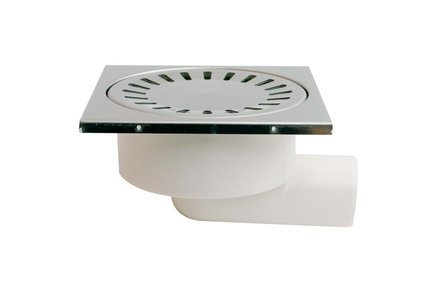 Vpusť podlahová Enpro Vpusť podlahová boční D 50 / 95 mm, nerez rámeček, mřížka SUN, bílá