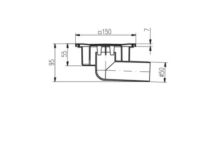 Vpusť podlahová Enpro Vpusť podlahová boční D 50 / 95 mm, nerez rámeček, mřížka SUN, bílá (1)