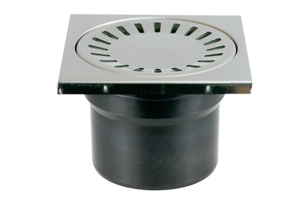 Vpusť podlahová Enpro Vpusť podlahová spodní D 110 mm, nerez rámeček, mřížka SUN, černá