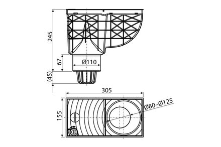 Lapač střešních splavenin Enpro Lapač střešních splavenin přímý DN O 110 mm, černá (1)
