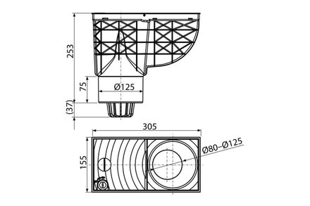 Lapač střešních splavenin Enpro Lapač střešních splavenin přímý DN O 125 mm, černá (1)