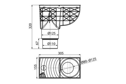 Lapač střešních splavenin Enpro Lapač střešních splavenin přímý DN O 125/110 mm, šedá (1)