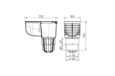 Lapač střešních splavenin Enpro Lapač střešních splavenin přímý DN O 125/110 mm, černá (1)