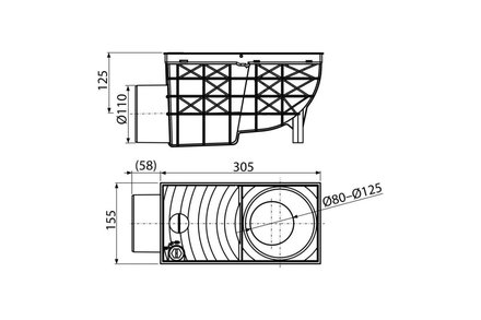 Lapač střešních splavenin Enpro Lapač střešních splavenin boční DN O 110 mm, černá (1)