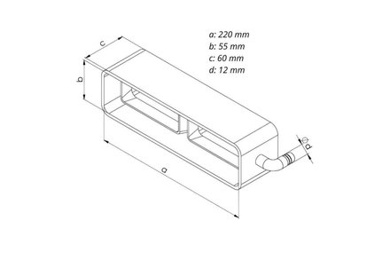 Sběrač kondenzátu Haco Sběrač plochý s bočním odvodem kondenzátu SBK 220 x 55 B, 0691 (1)