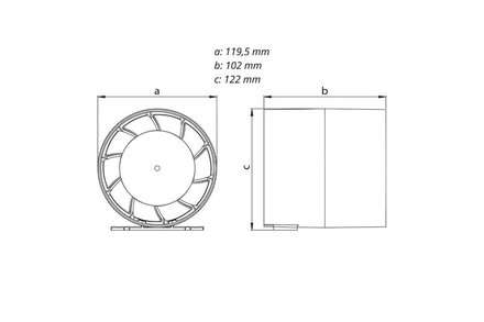 Ventilátor Haco Ventilátor potrubní, 120 mm, standardní provedení 0930 (3)