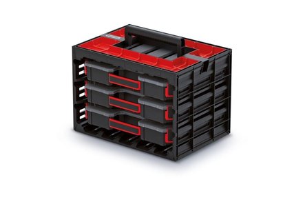 Organizér Kistenberg Skříňka na stěnu s 3 organizéry TAGER CASE, 415 x 290 x 290 mm