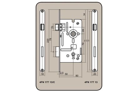 Zámek stavební Tesla Zámek stavební 8072/50 K, levý (1)