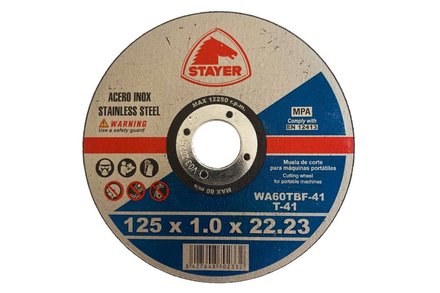 Kotouč řezný Stayer Kotouč řezný na kov O 125 x 1 x 22,2 mm, T41, STANDARD