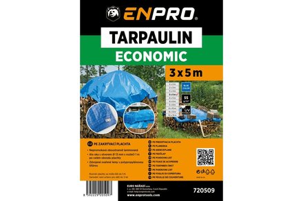 Plachta Enpro Plachta zakrývací EKONOMIK, 3 x 5 m, 55 g/m?, modrá (1)