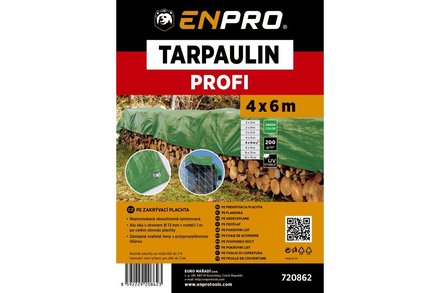 Plachta Enpro Plachta zakrývací PROFI, 4 x 6 m, 200 g/m2, zelená (3)