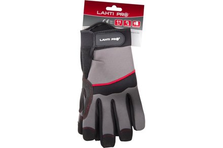 Rukavice Lahti Pro Rukavice mechanické L280910P, černo-šedé, vel.10 PRO (2)
