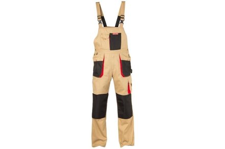 Kalhoty Lahti Pro Kalhoty montérkové s laclem, béžové, 2L PRO