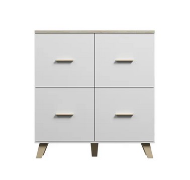 Komoda Halmar LOTTA 110 (4D) bílá/ dub sonoma (2 Karton)