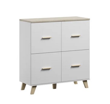 Komoda Halmar LOTTA 110 (4D) bílá/ dub sonoma (2 Karton) (2)